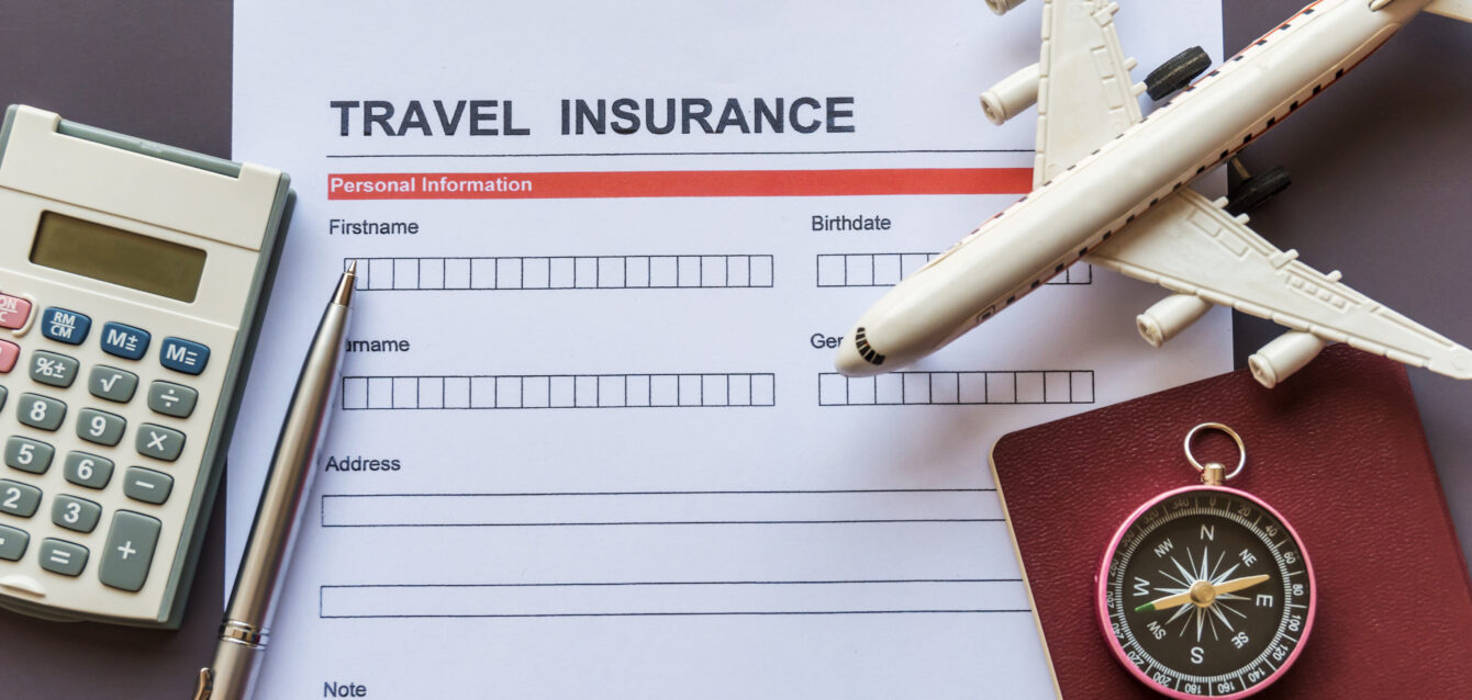 Travel  insurance form with model and policy document
